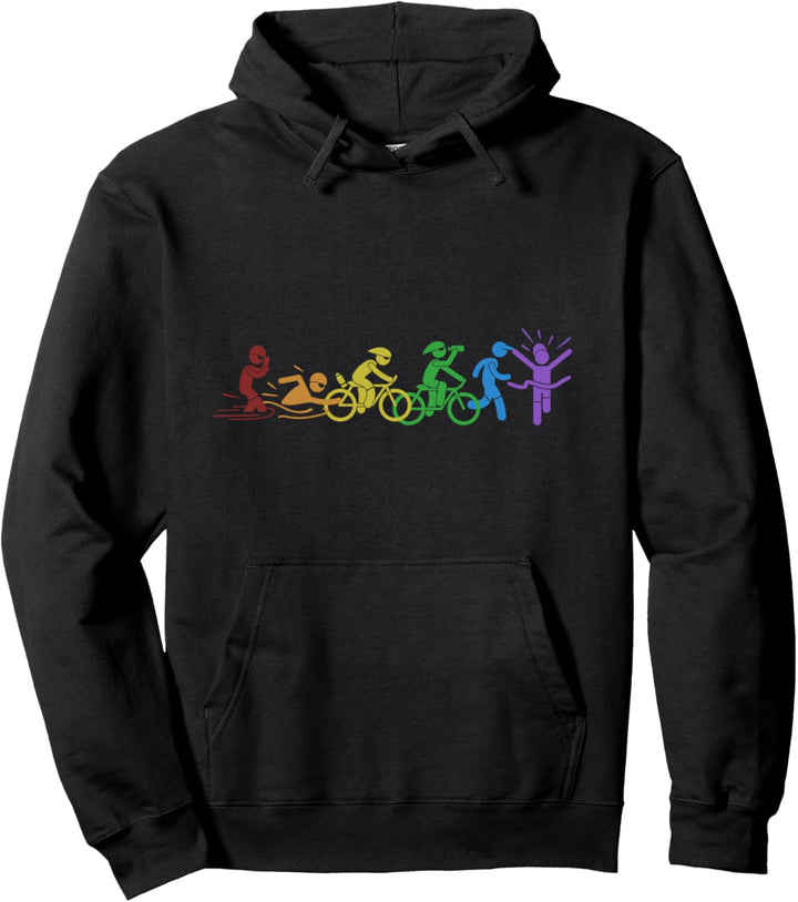 Triathlon LGBT Rainbow Triathlonrad Triathlet Triathlon Pullover Hoodie
