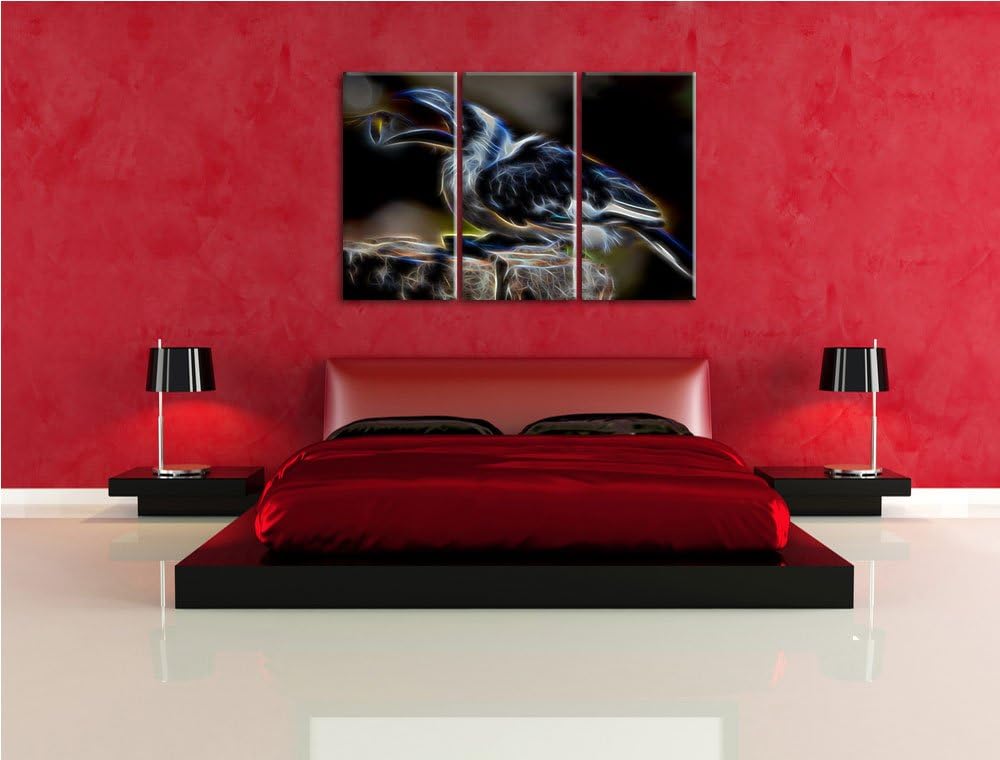 Dark Decken-Toko beim Fressen NewArt 3-Teiler Leinwandbild 120x80 Bild auf Leinwand, XXL riesige Bil
