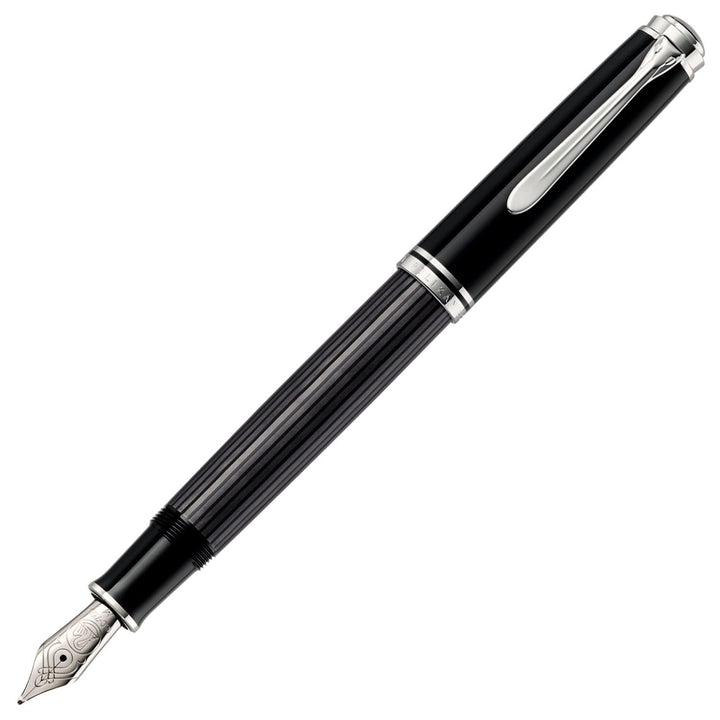Pelikan 953611 Souverän Stresemann Kolbenfüllhalter M805 in Faltschachtel, Feder EF, anthrazit Füllh