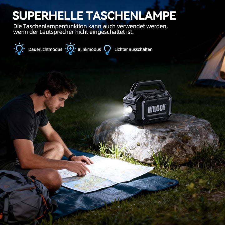 Wilody 100W Tragbare Bluetooth Lautsprecher Box,Bluetooth Lautsprecher mit Licht,Musikbox Bluetooth'