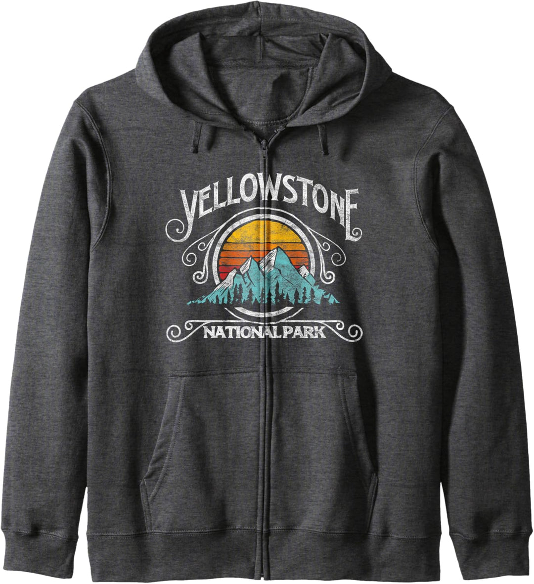 Vintage Yellowstone National Park Retro Mountains Design Kapuzenjacke