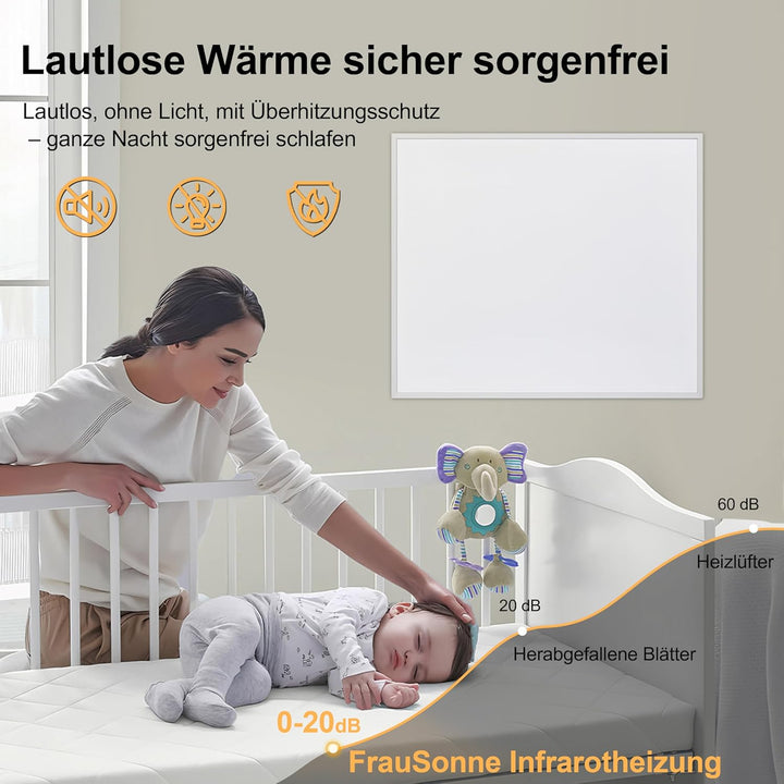 Infrarotheizung Wandmontage 350W, Infrarot Wandheizung – Energiesparender Elektro-Heizstrahler mit Ü