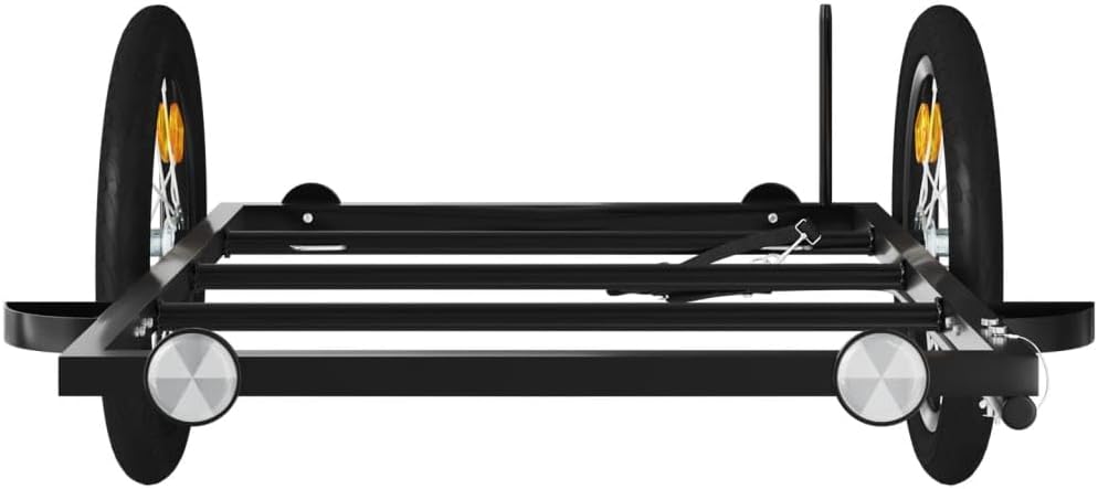 Fahrradanhänger Schwarz 122x53x Eisen mit für Lastentransport, klappbar, gefedert, mit Kupplung, Sic