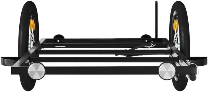 Fahrradanhänger Schwarz 122x53x Eisen mit für Lastentransport, klappbar, gefedert, mit Kupplung, Sic