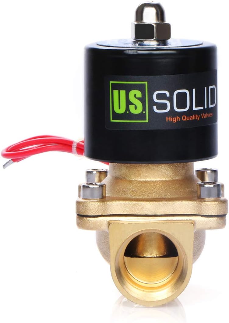 U.S. Solid 3/4" G 220V 230V AC Messing Magnetventil Direktgesteuert für Wasser Luft Gas Öl NC Brass