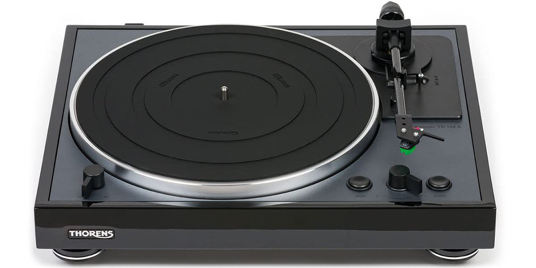 Thorens TD 102 A Plattenspieler, schwarz, Schwarz Hochglanz