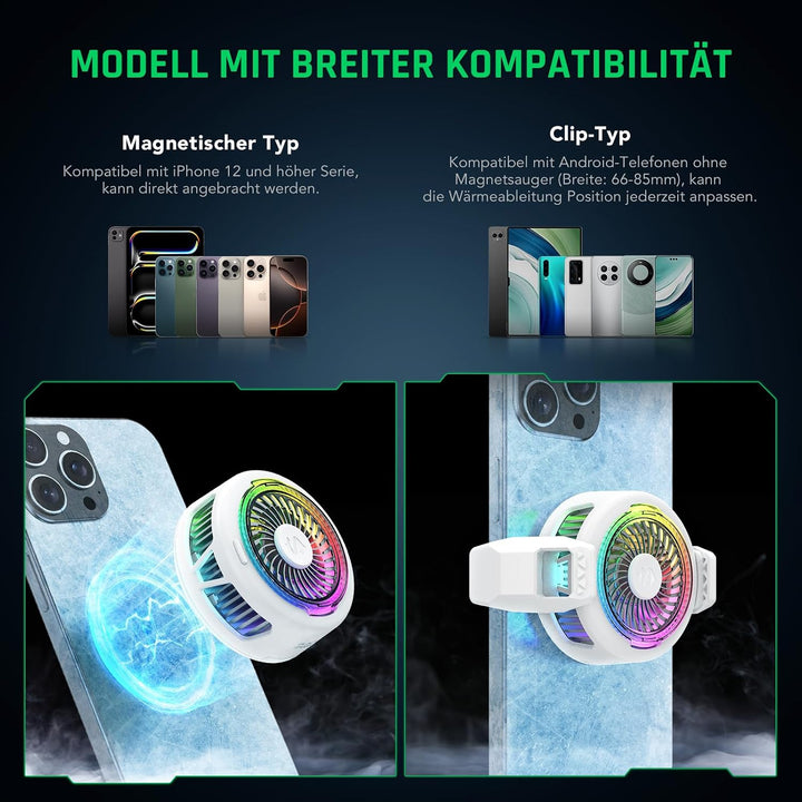 Black Shark FunCooler 5 Magnetic Phone Cooler für Gaming, Tragbarer Handy Kühler mit RGB-Beleuchtung