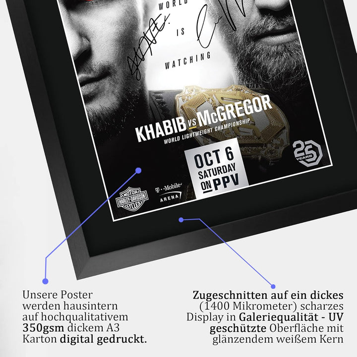 HWC Trading UFC 229 Fight Khabib Nurmagomedov vs Conor McGregor Gifts, gedrucktes Autogramm für UFC-