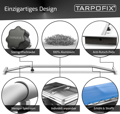 Tarpofix® Anhänger Planenbügel Flachplanenbügel (1-4er Set) - Universell anpassbare Anhängerplanen H