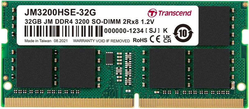 Transcend 32GB JM DDR4 3200Mhz SO-DIMM JM3200HSE-32G 32 GB_UDIMM (2GX8), 32 GB_UDIMM (2GX8)