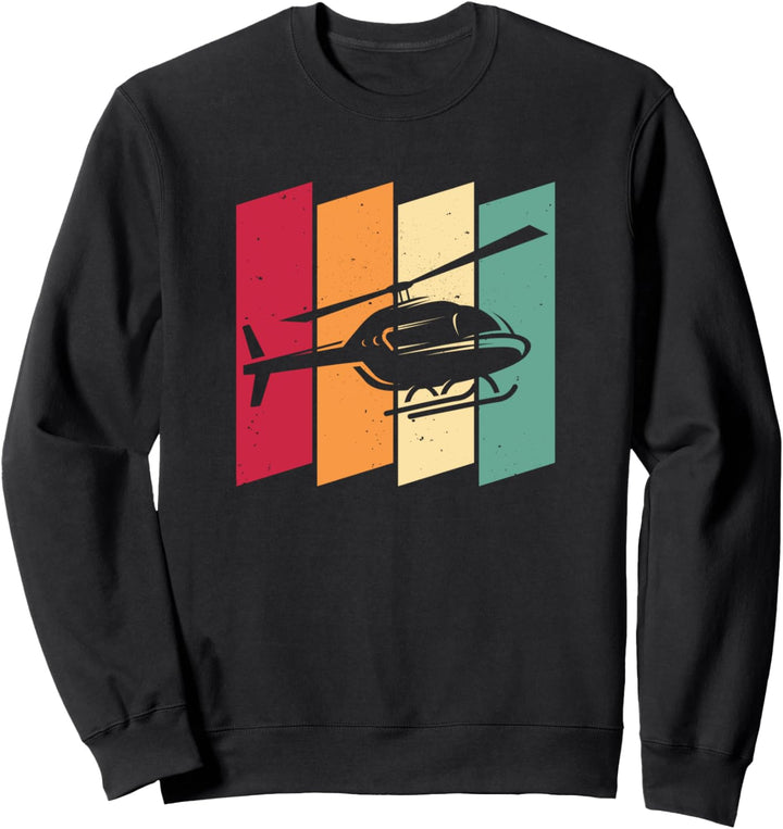Retro Helikopter Heli - Vintage Hubschrauber Pilot Sweatshirt