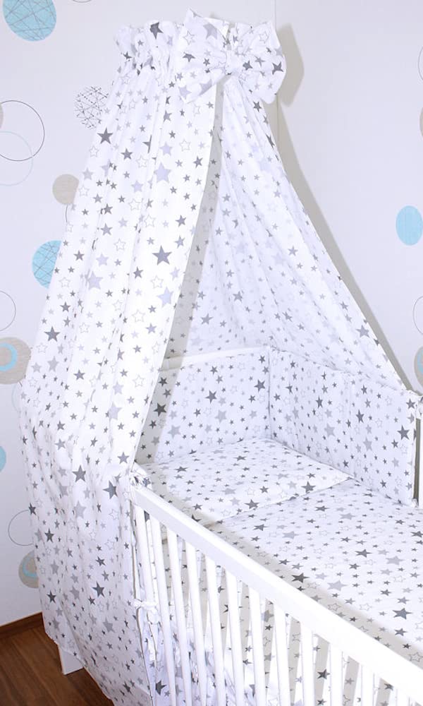 Primawela Babybett Himmel Vollstoff - Star Hell - für Baby Bett Vollstoffhimmel Baumwolle