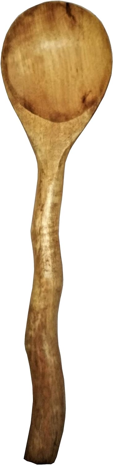 Purpledip 11630 Servierlöffel und Gabel aus Holz, handgefertigt, Vintage-Geschirr oder Küchendekorat