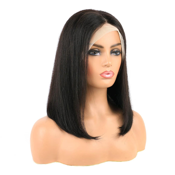Huarisi 12 inch Short Straight Bob Wigs for Black Women 13x4 Lace Frontal Wig Human Hair Natural Hai
