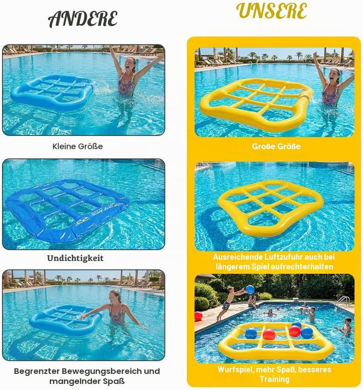 Aufblasbares Wasserspielzeug Set, Tic Tac Toe Pool Spielzeug, 9-Kästchen-Gitter-Wasserspielzeug mit