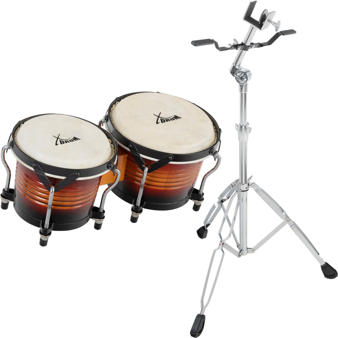 XDrum Bongos Pro Vintage Sunburst - 2 Trommeln mit 6,5" (17 cm) und 7,5" (20 cm) Durchmesser - Bongo