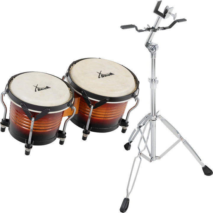 XDrum Bongos Pro Vintage Sunburst - 2 Trommeln mit 6,5" (17 cm) und 7,5" (20 cm) Durchmesser - Bongo