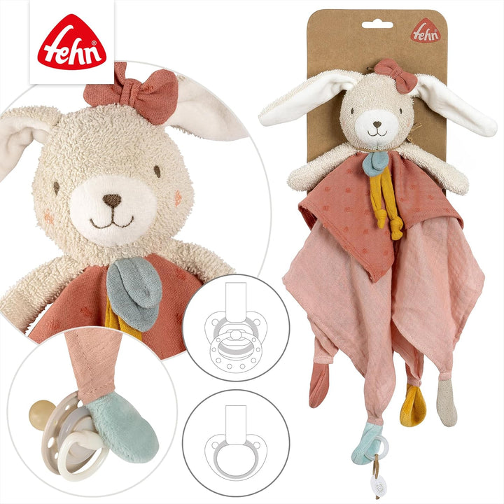 Fehn Schmusetuch Hase fehnNATUR - Spielkamerad & Stofftier-Schnuffeltuch mit Baumwolle aus kontrolli