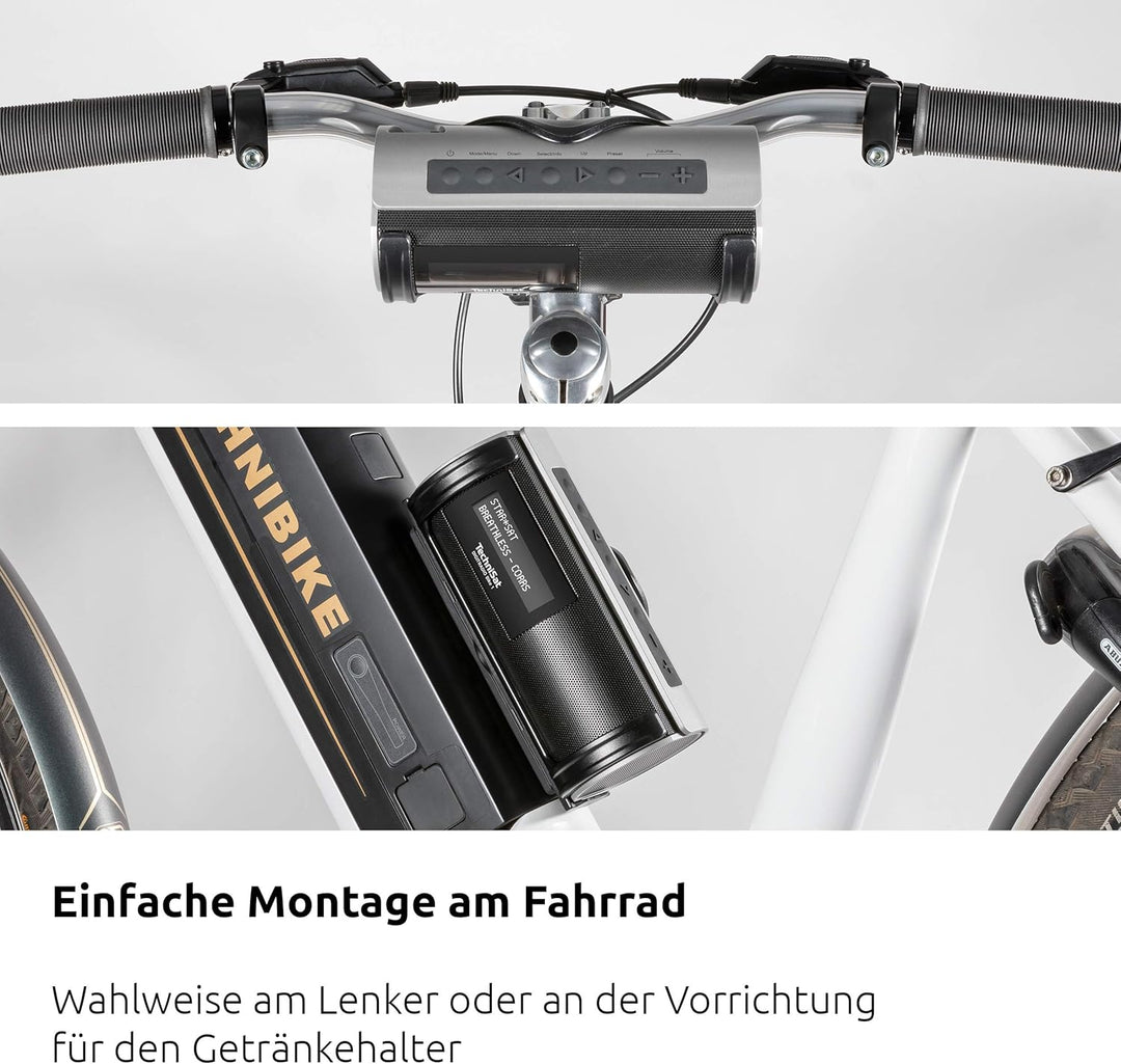 TechniSat DIGITRADIO Bike 1 – DAB+ Fahrrad Radio (DAB, UKW, IP65 wasserabweisendes Gehäuse, OLED-Dis