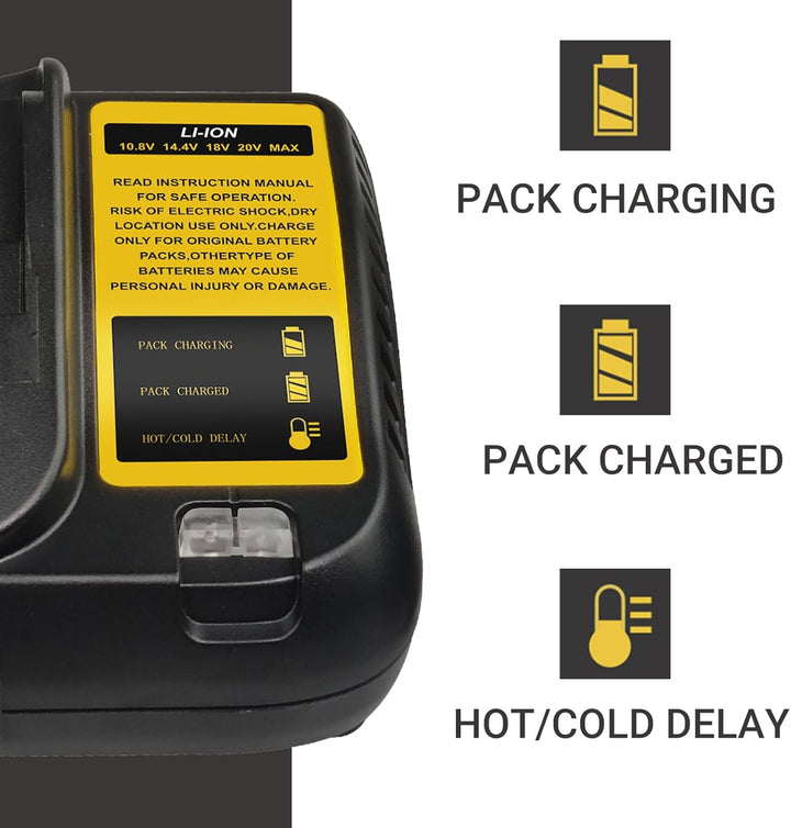 DCB107 Ersatz für Dewalt Akkuladegerät 10,8~20V 3A mit LED-Anzeige Ladegerät