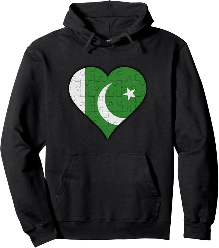 Pakistan Pakistanische Flagge Herz Pullover Hoodie