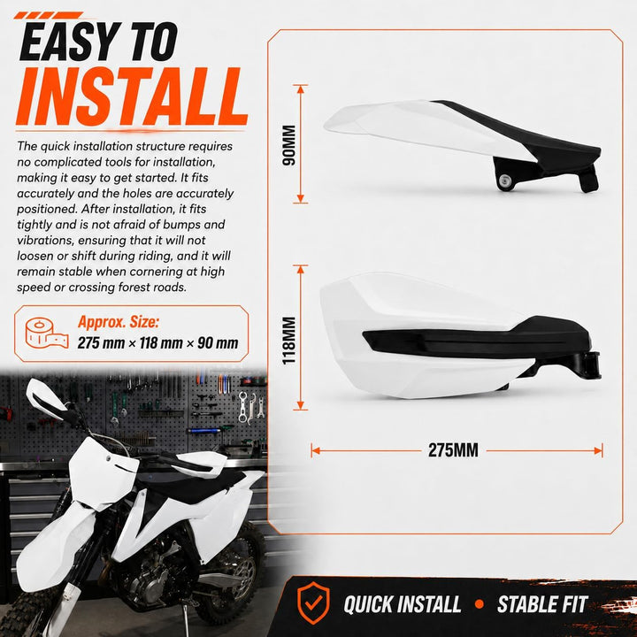Handprotektoren Motorrad,Enduro Handschützer,Motorrad Handschutz-Weiss, Weiss