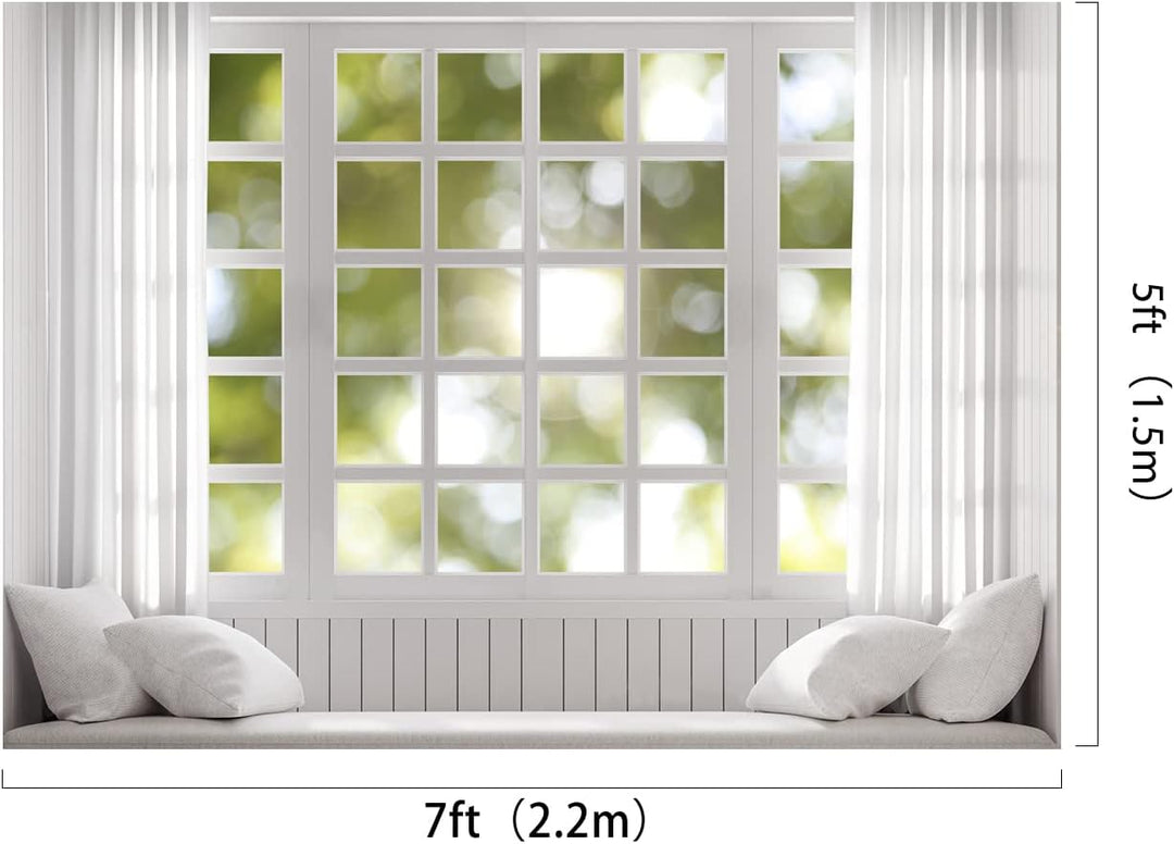 Kate Backdrops Weisse Fenster Frühling Hintergründe Grüne Landschaft Sommer Foto Kulissen Kopfteil H