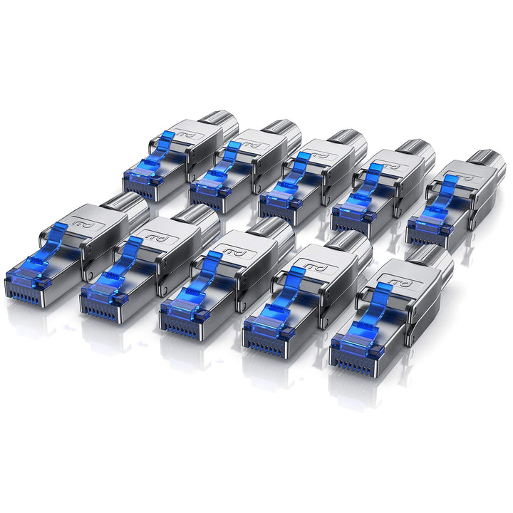 CSL - 10x Netzwerkstecker feldkonfektionierbar RJ45 CAT 6 CAT 7 CAT 8 - geschirmt 40 GBit/s 2000 MHz