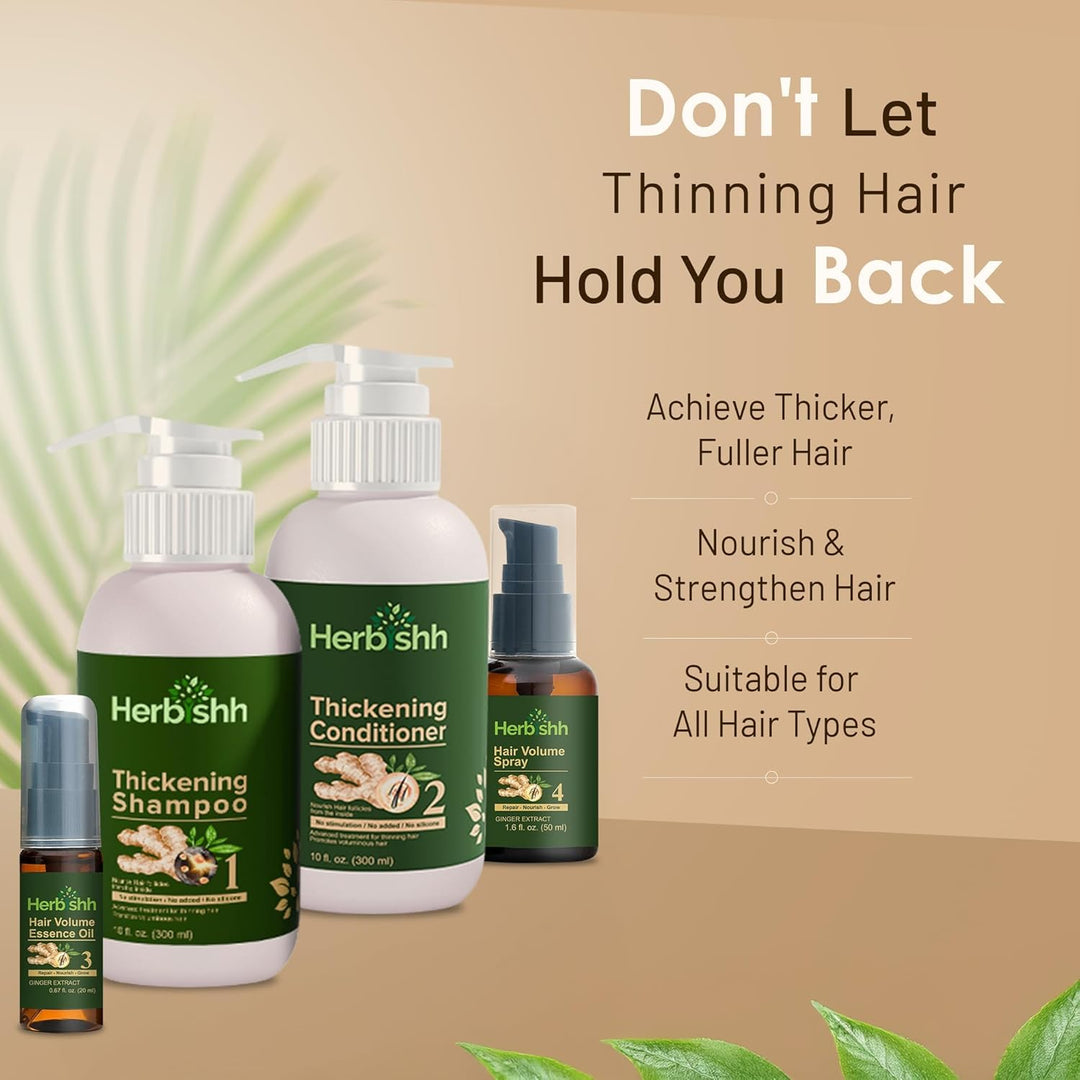 Herbishh Thickening Shampoo and Conditioner |Hair Growth Vitalizer |Hair Growth Essence Oil | Preven