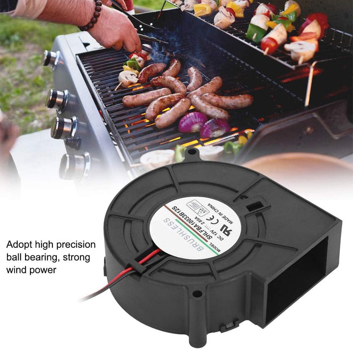 Haofy Radialventilator 12 V DC 42 CFM 5400 U/min mit Doppelkugellager für Camping, Picknick, Grillen