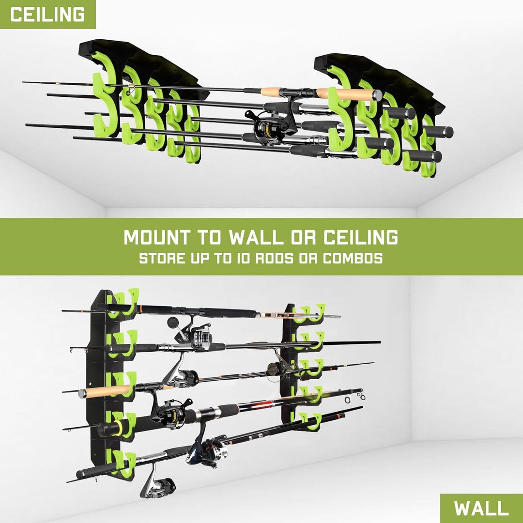 BOOSTEADY Fishing Rod Rack Angelrutenhalter Stangenhalter Angelrutenständer für die Garage, Wandhalt