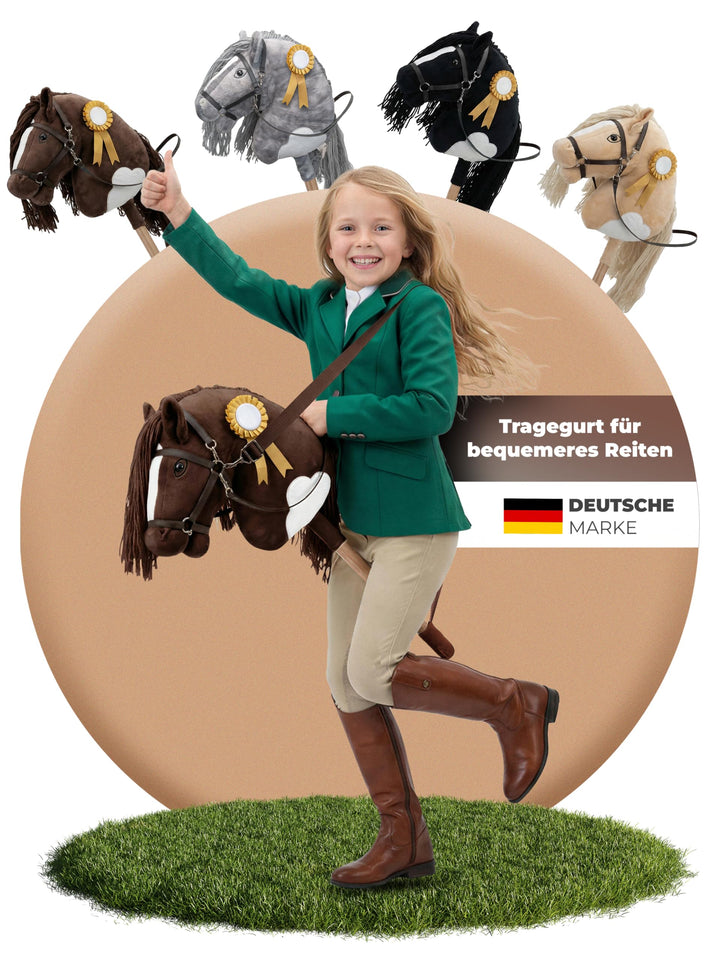 Hobby Horse Steckenpferd – Handgefertigtes Stockpferd für Kinder 4–12Jahre - Realistisches Hobby Hor