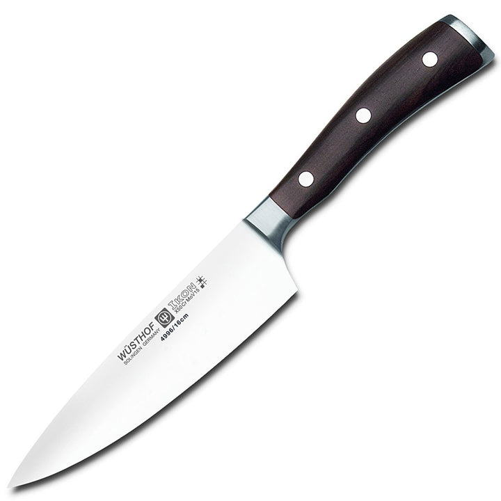 Wüsthof Kochmesser, Ikon (4996), 16 cm Klinge, geschmiedeter Doppelkropf, Edelstahl, Grenadill-Holzg