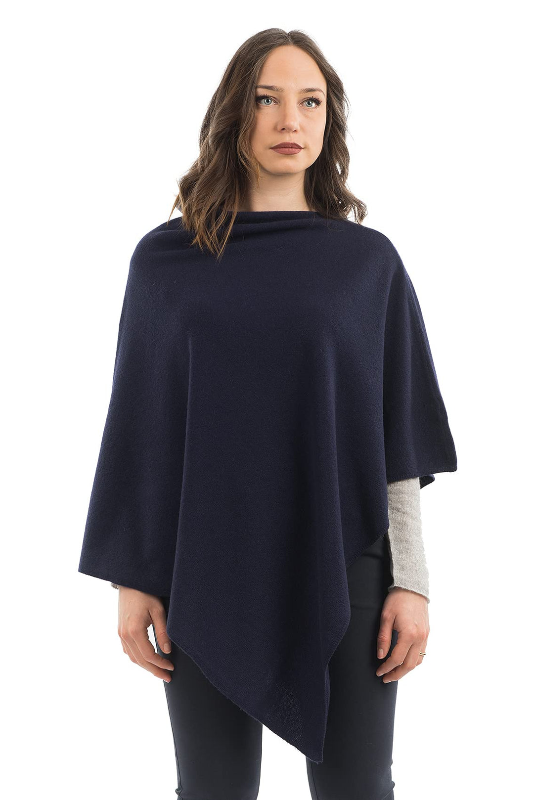 Dalle Piane Cashmere - Poncho aus Kaschmir-Gemisch - Made in Italy - Damen Einheitsgrösse Blau, Einh