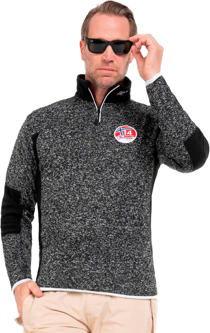 Nebulus Fleecepulli PAAVO Herren - Reissverschluss, Pullover Schwarz 3XL, Schwarz 3XL