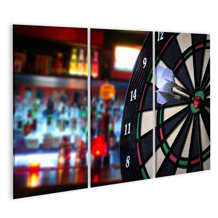 Bild Bilder auf Leinwand Darts Wandbild Poster Leinwandbild RSK 130x80cm - 3 Teile, 130x80cm - 3 Tei