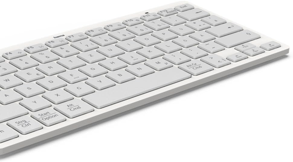 Hama Bluetooth Mini Tastatur Travel 400" für Tablets, kabellose Tastatur, QWERTZ DE Layout weiss Min