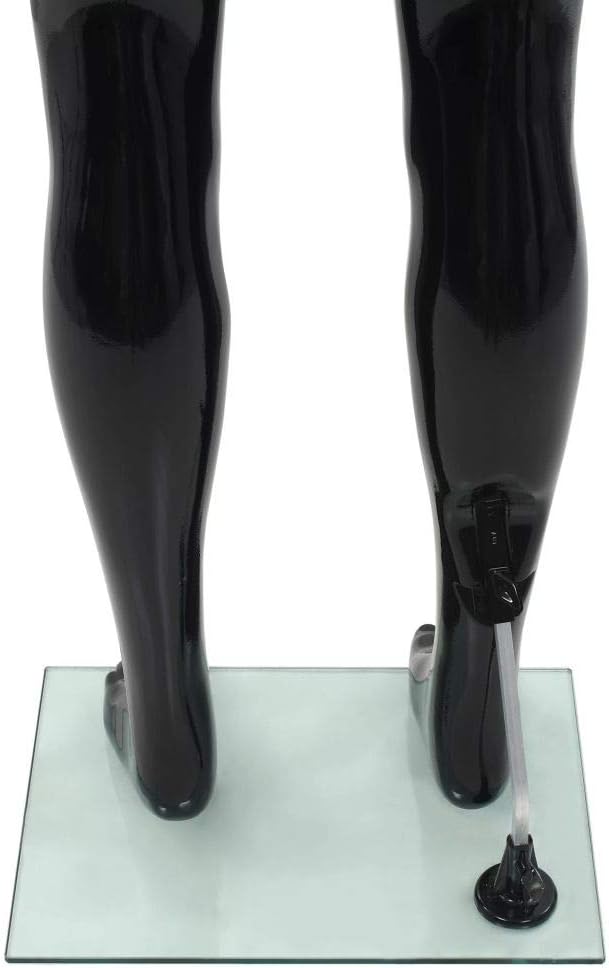 Festnight Männliche Schaufensterpuppe Schaufensterfigur mit Glassockel Ganzkörper 185 cm Drehbarer K