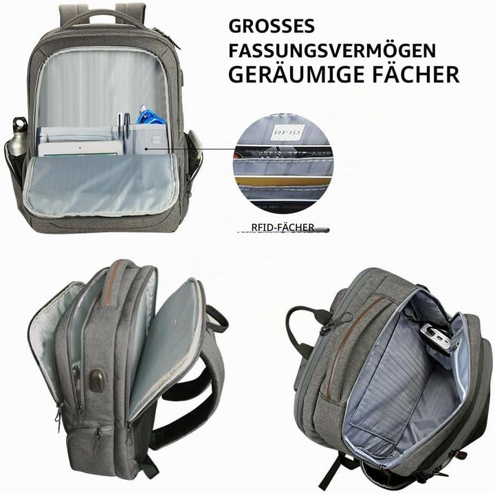 KROSER Laptop Rucksack Schulrucksack 17,3 Zoll Reiserucksack Handgepäck Tagesrucksack Wasserabweisen