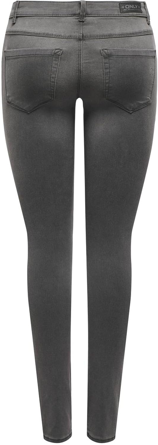 ONLY Female Skinny Jeans ONLROYAL Mittlere Taille Skinny Fit Jeans, XS / 34L Grau (Dark Grey Denim)