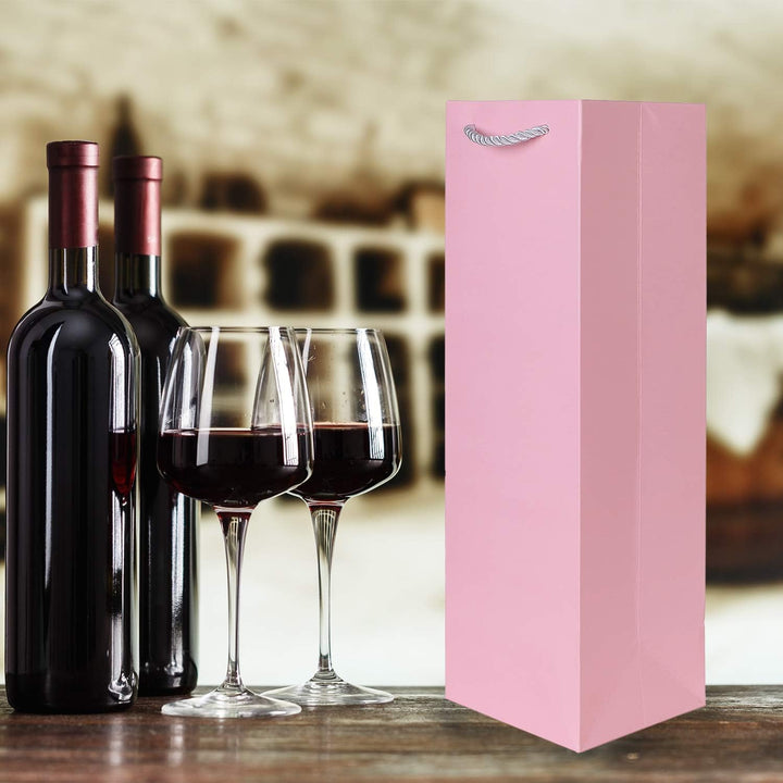 10 Flaschentüten Geschenktüten für Weingeschenke wie Wein Prosecco und Champagner Rosa, Rosa