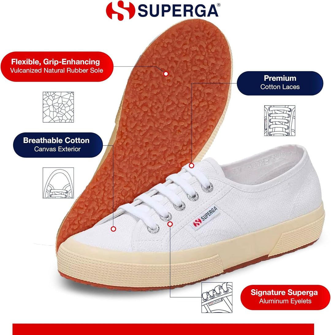 Superga 2750-Cotu Classic, Unisex-Erwachsene Low-Top Sneaker 38 EU Weiss Gebrochenes Weiss, 38 EU We