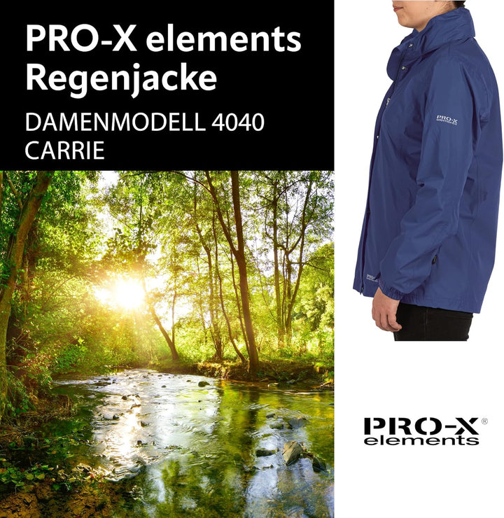 PRO-X elements Damenjacke CARRIE I Damen Regenjacke mit verschweissten Nähten, Unterarmbelüftung ink