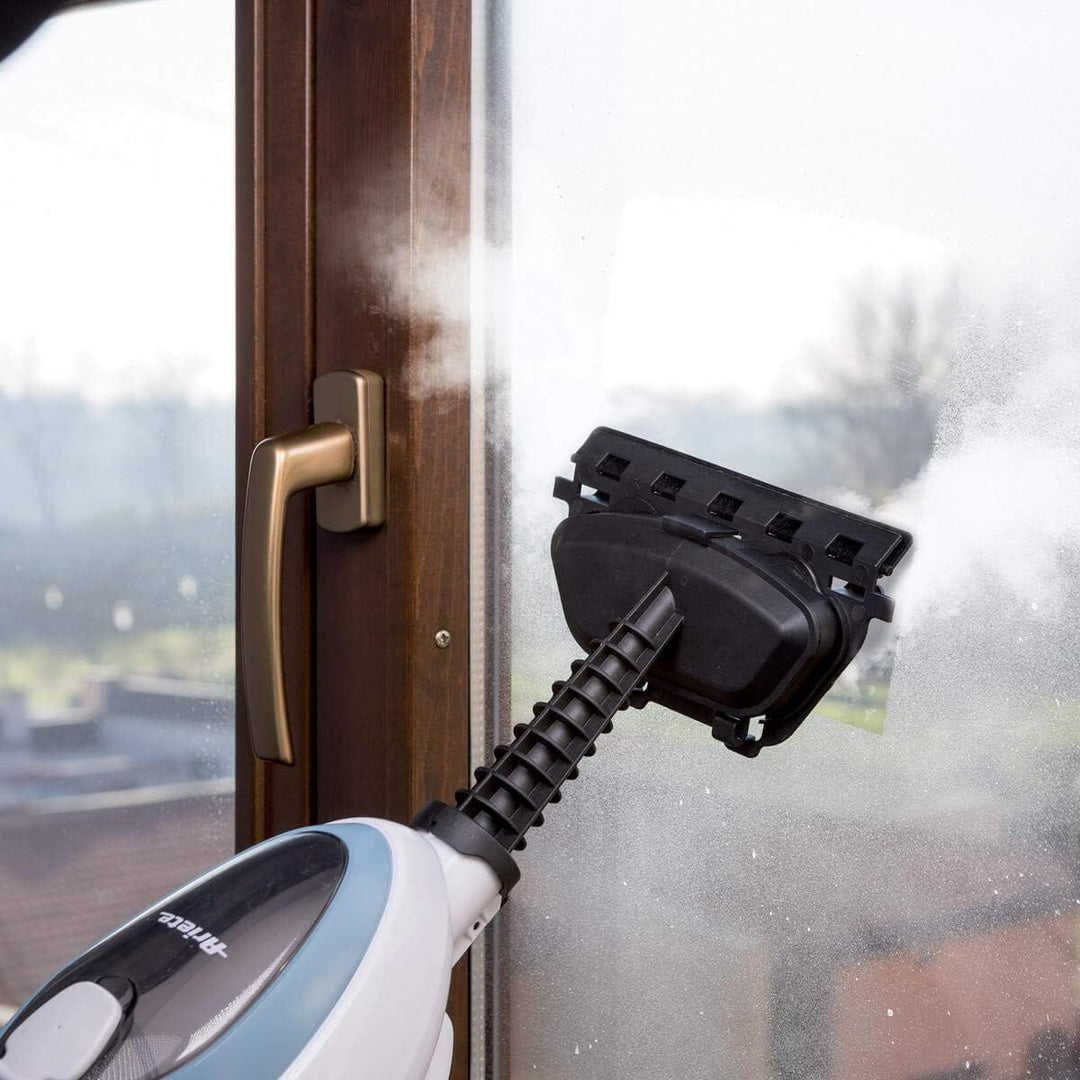 Ariete 4169 Steam Mop 10 in 1, Dampfreiniger, 18 Minuten Arbeitszeit, Klappbarer Stiel, Weiss und Bl