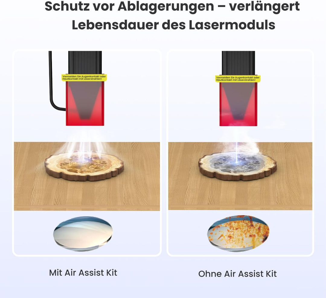 LONGER Air Assist Kit mit Luftpumpe für Ray5 5W Laser-Graviergerät – Zur Entfernung von Rauch und St