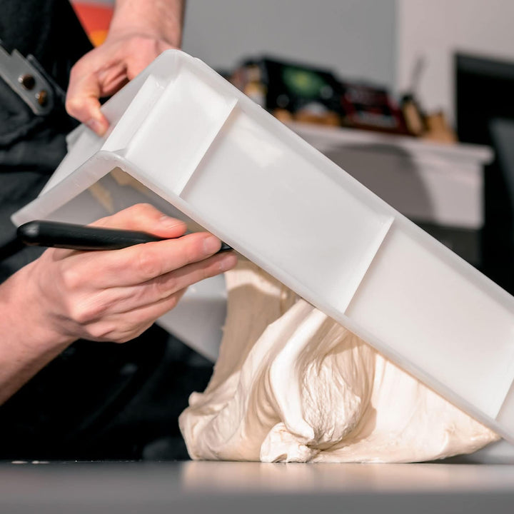 FUMOSA ital. Pizzaballen-Box Set »Home« (40x30x10) + flexibler Teigspachtel | Teigwanne Gärbox Teigb