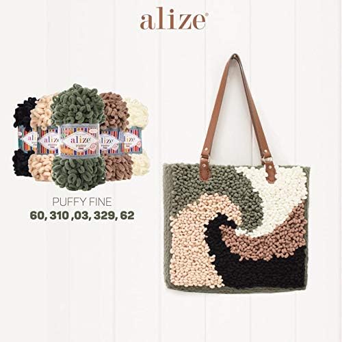 Alize 5x 100g Puffy türkische Wolle Super Bulky Chenillegarn Kuschelweich Babywolle Handstrickgarn z