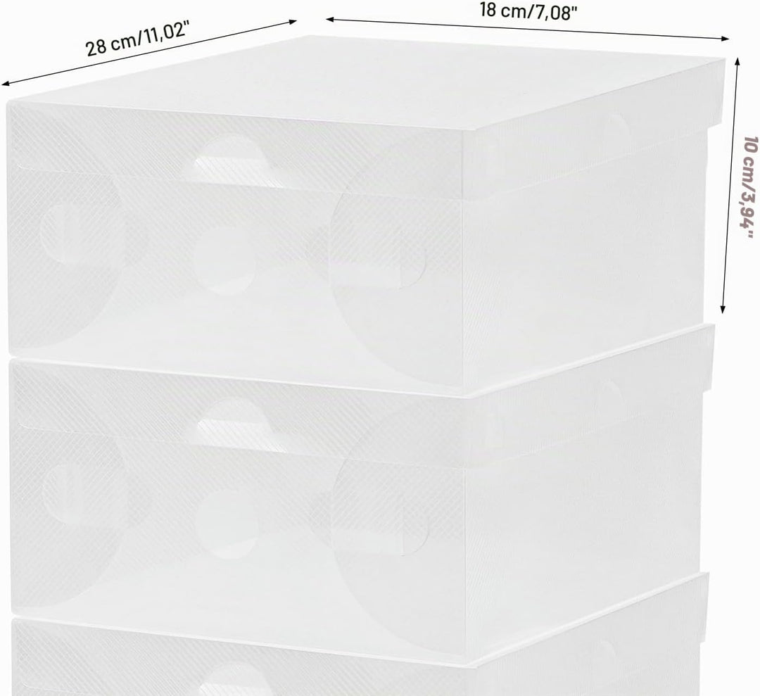 20 STK Schuhboxen Transparent Schuhe Box Plastik Schuhaufbewahrung Box Stapelbar Aufbewahrungsbox Sc