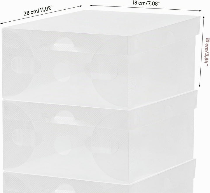 Schuhboxen 20 Stück Schuhboxen Stapelbar Transparent Schuhorganizer PP Schuhbox mit Runde Belüftungs