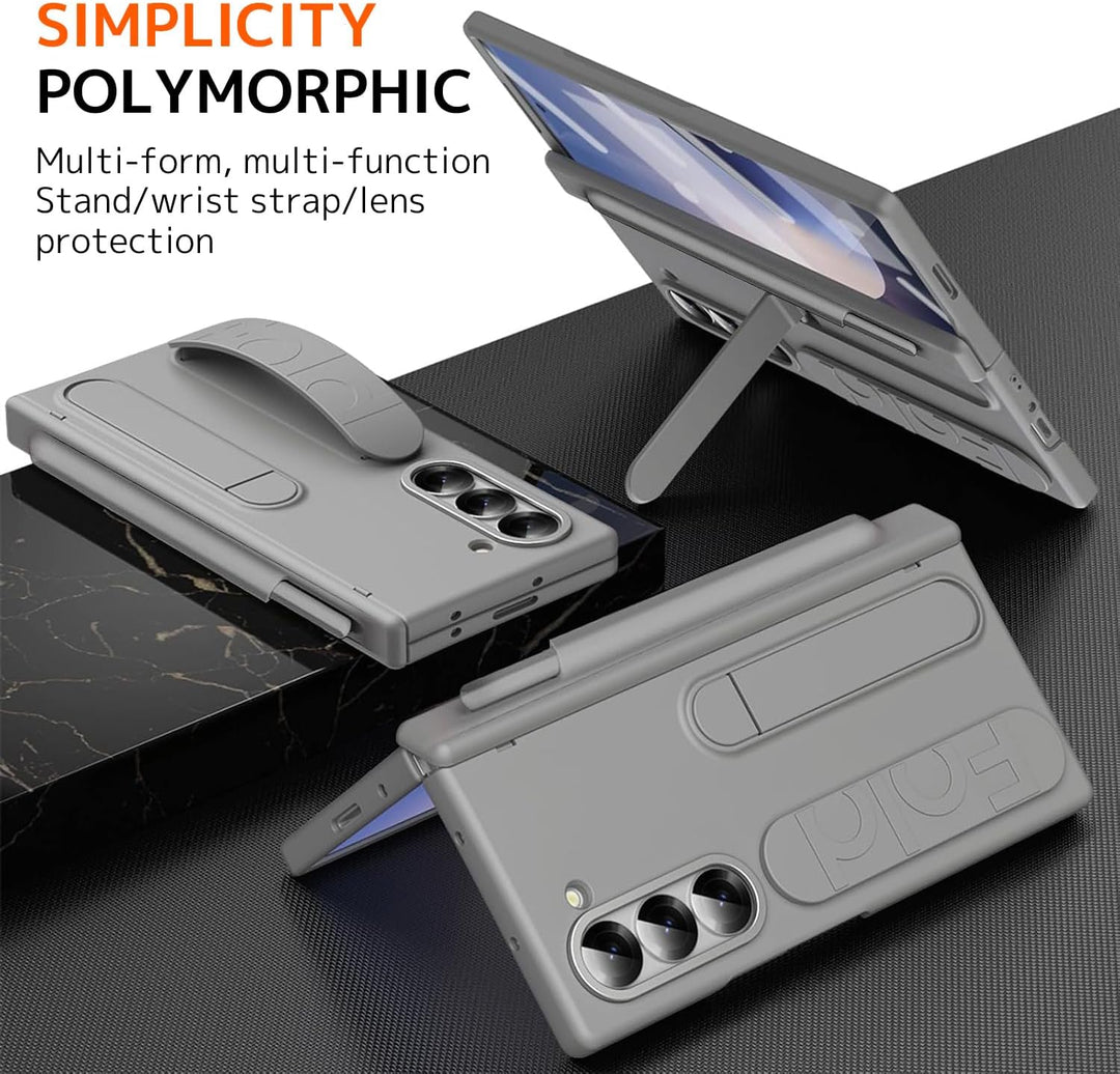 NINKI für Samsung Galaxy Z Fold 5 Ständer Hülle mit eingebautem Displaysschutzfolie Samsung Fold 5 H